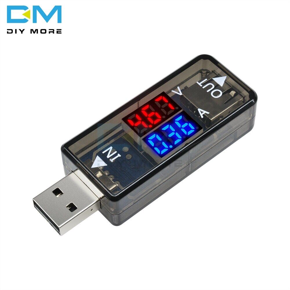 【 Diymores Chính Hãng 100% 】Đồng Hồ Đo Điện Áp Dòng Điện USB Mini 5V Máy Kiểm Tra Sạc Vôn Kế Ampe Kế Máy Dò Kỹ Thuật Số Màu Đỏ Xanh Dương Màn Hình 3.3-18V 3A Cho Nguồn Điện Thoại