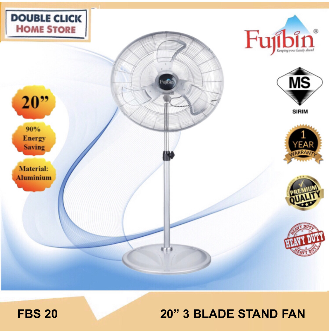Fujibin FBW20 / FBS20 / FBP20 High Power 20" Industrial Wall Fan Stand