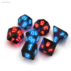 DANA Glowing Dice Set Rechargeable LED Shake To Light For Tabletop Game