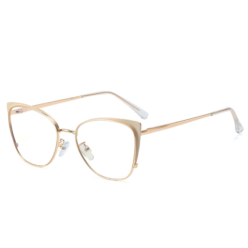 Women Metal Spring Leg Square Frame Glasses Frame Anti-blue Light Glasses Ins Trend Female Full Optical Frame