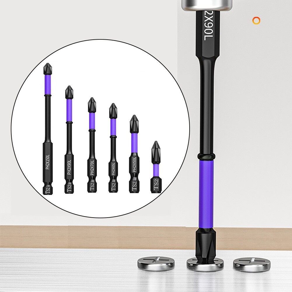 Toolstar PH2 Cross Screwdriver Non-slip Magnetic Batch Head 62HRC Hardness Impact Drill Bit