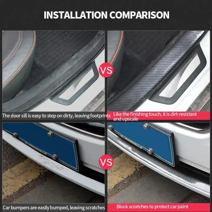 Bso Diy 5d 6d Carbon Fiber Car Sticker Scuff Plate Door Sill Cover
