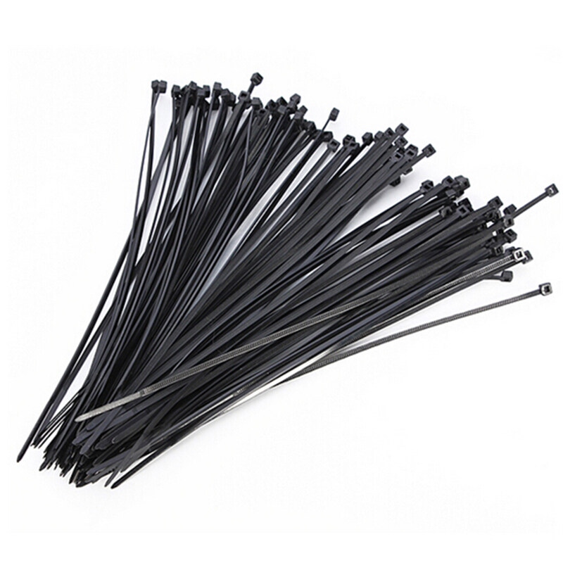 Beautiful 100pcs 10cm Nylon Plastic Zip Trim Wrap Cable Loop Ties Wire Self-Locking Black