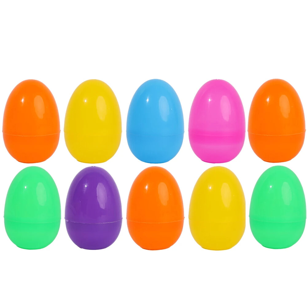 20/10Pcs Fillable Easter Egg Plastic Colorful Eggs Creative Easter Gift Box Children's Toys Wedding Birthday Party Decoration