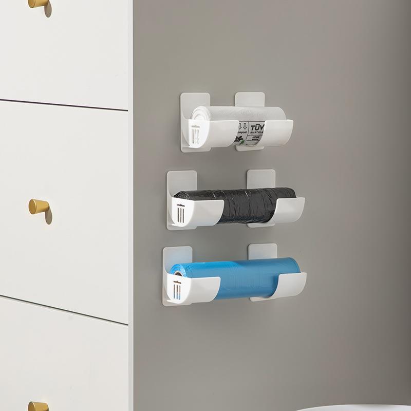 2/4PCS Self-adhesive Shelf No Punching Wall Mounted Shelf Kitchen Garbage Bag Storage Hook Multipurpose Hanging Rack Organizer