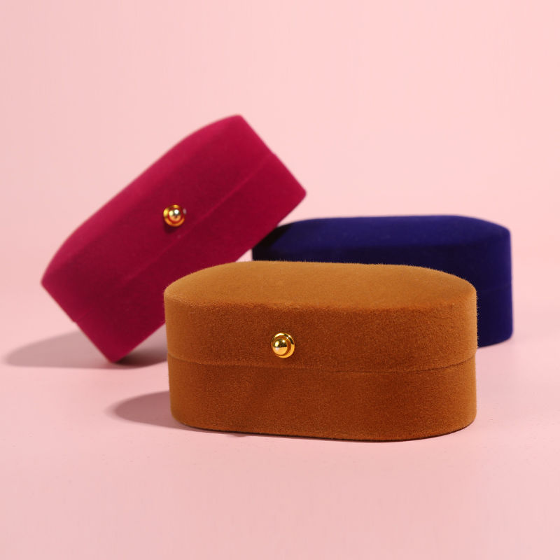 Pair ring box small ring box double ring flannel wedding jewelry box gift box jewelry packaging box