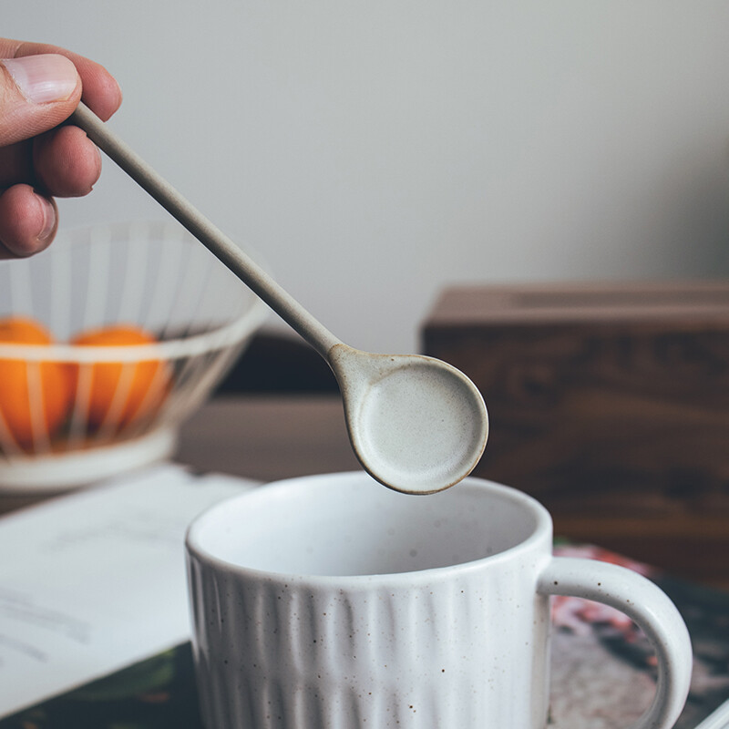 OMK Japanese Style Handmade Ceramic coffee spoon