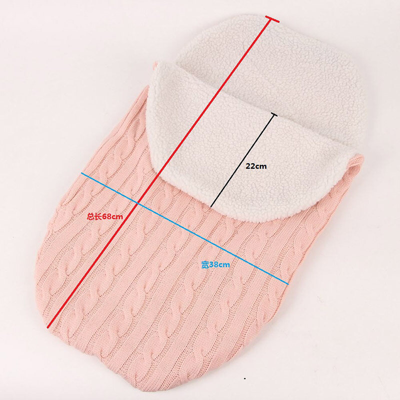 HS Baby plush sleeping bag thickened knitted warm sleeping bag