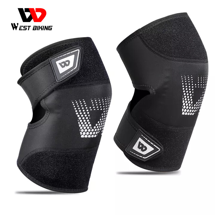 WEST BIKING Professional Sports Safety Knee Support Elastic Knee Pads Support Running Fitness Gear Tendon Strap Brace Protector A Pair