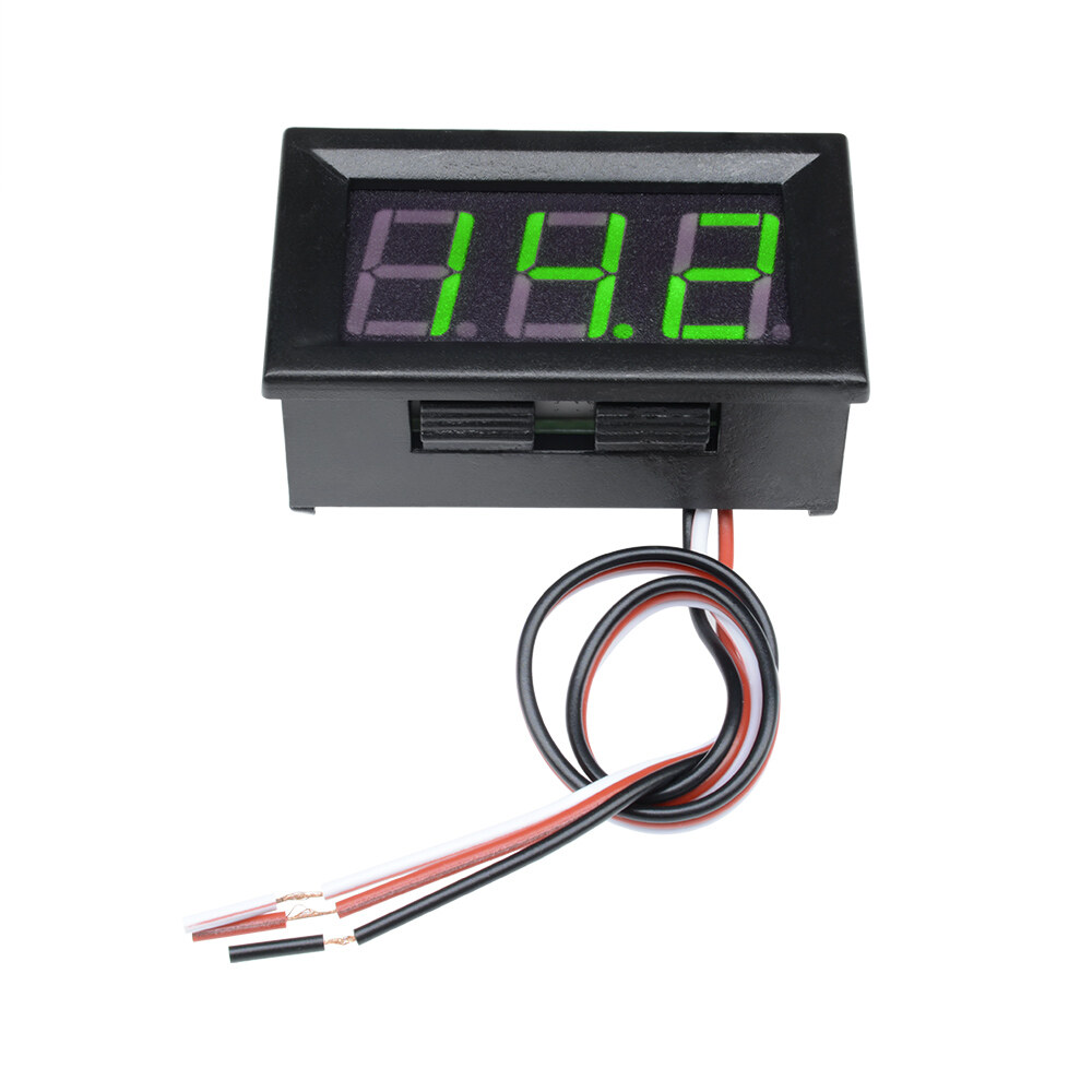 FocusAi  Mini Led Voltage Meter Voltmeter Control Panel 0.56 Inch Voltmeter Led Tube Digital 3 Bit Red/Blue/Green Voltage Test Device Dc 0 -30V
