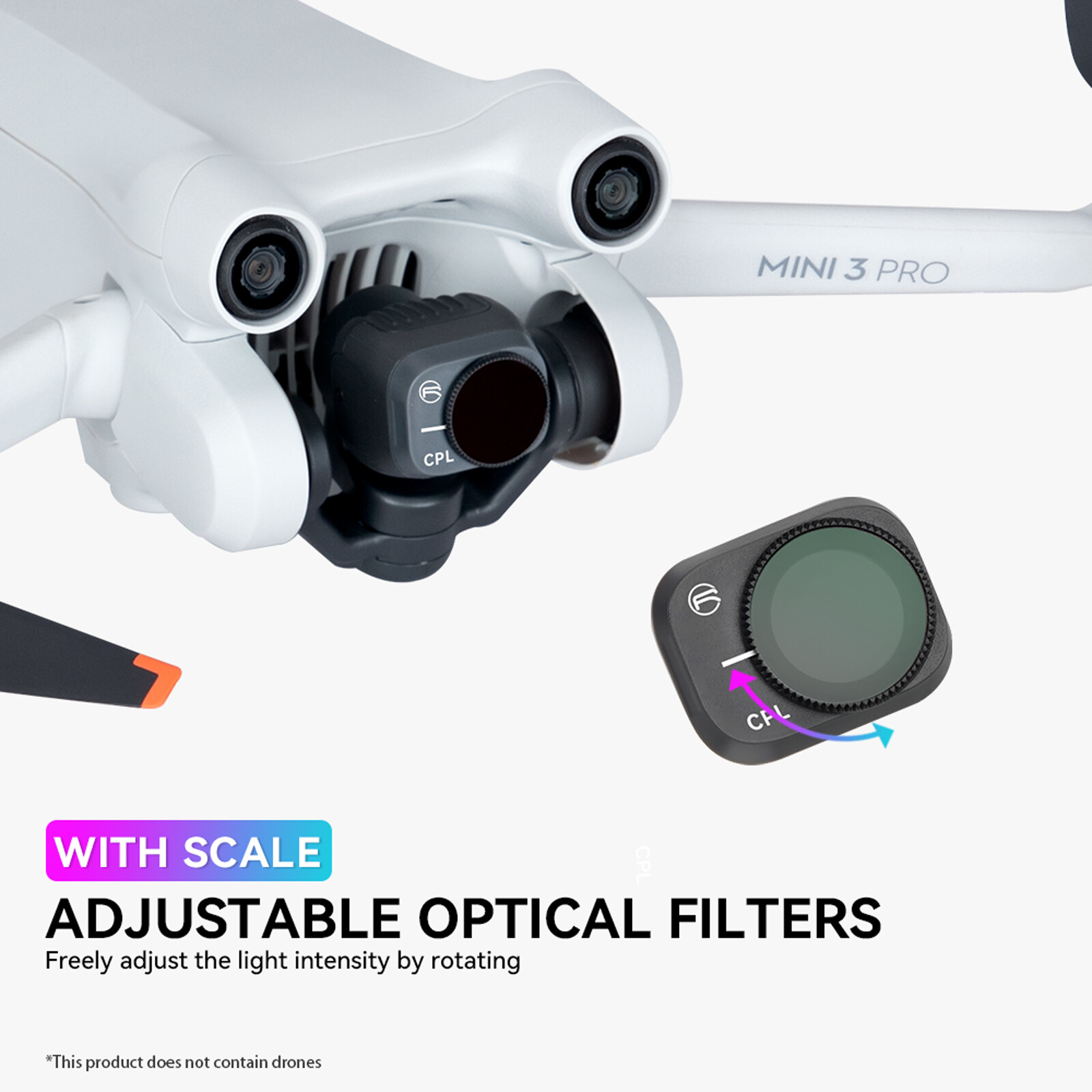 Kính Lọc Quang Học PL Điều Chỉnh Được Cho DJI Mini 3 Pro Kính Lọc CPL ND8/16/32/64
