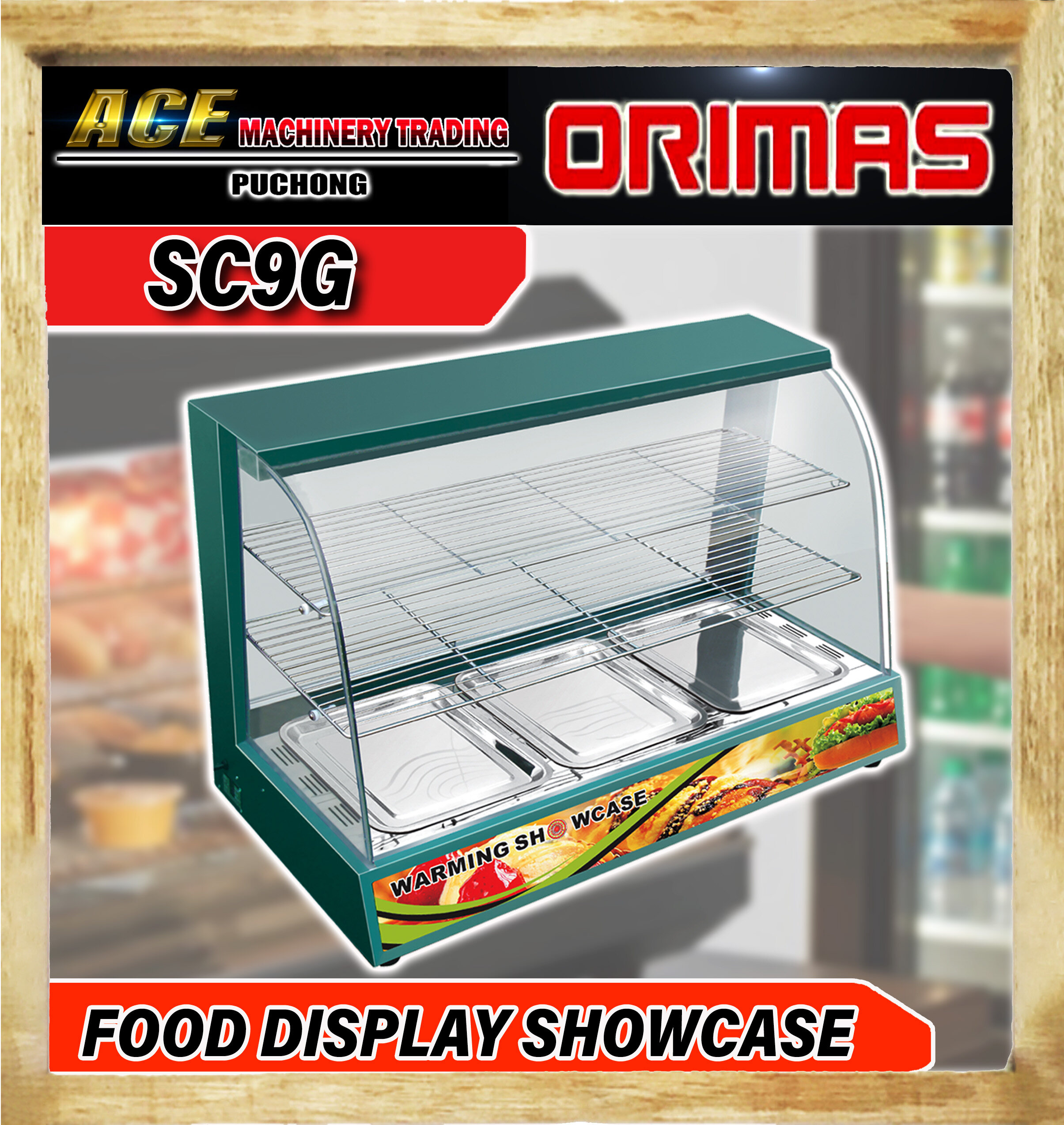 ORIMAS Food DIsplay Warmer Food Warmer Commercial Display Showcase Food
