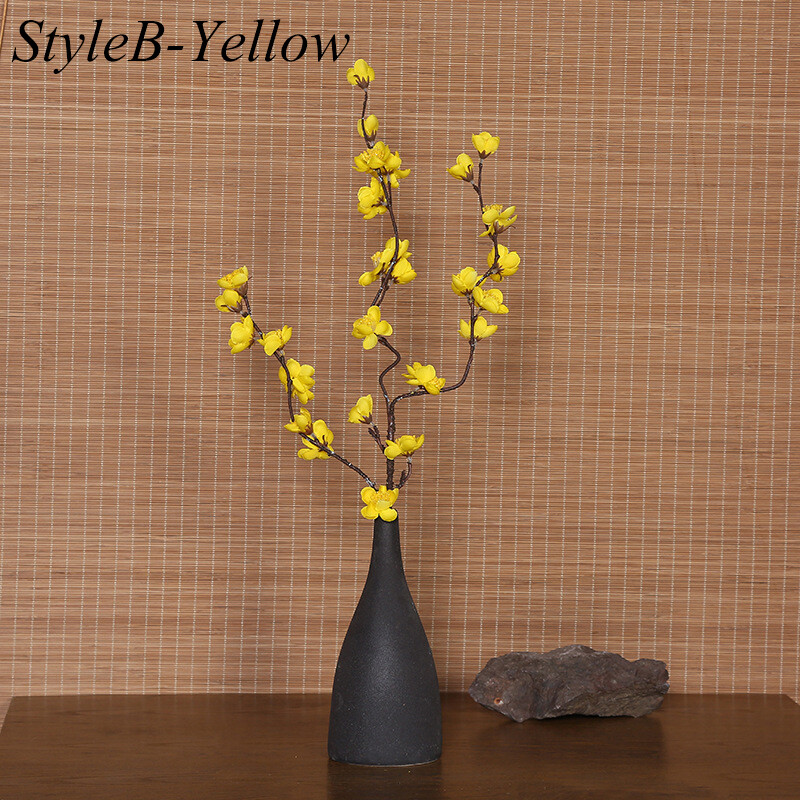 Pzcf Chinese Style Cherry Red Silk Flower Small Winter Plum Artificial Flower Artificial Plant Plum Blossom Home Wedding