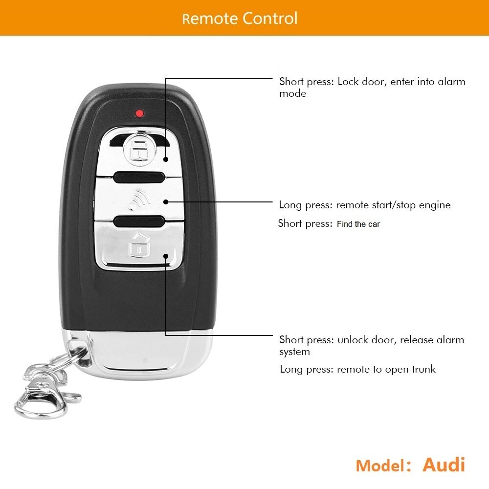 Manlubao D7 [Điều Khiển Từ Xa Của Audi] Ứng Dụng Điện Thoại Thông Minh 【Phù Hợp Với Hệ Thống Điện Thoại IOS Và Android] Hệ Thống Khởi Động/Dừng Động Cơ Từ Xa Bộ Điều Khiển Từ Xa Nút Khởi Động Hệ Thống An Ninh Khởi Động Báo Động Xe Hơi Báo Động Rung