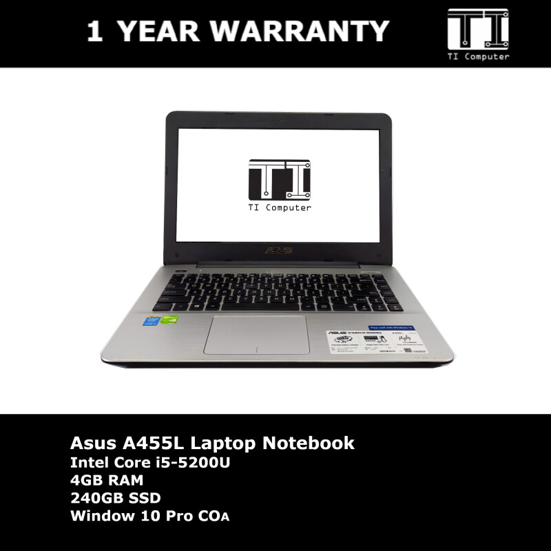 Asus A455L Intel Core i5-5200U 4GB RAM 240GB SSD Laptop Notebook Malaysia