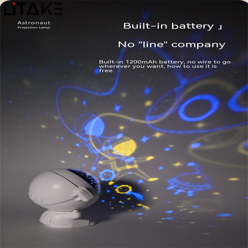 LITAKE Astronaut Star Projector Light Stepless Dimming Night Light Music Rotating Projector Lamp For Kids Bedroom