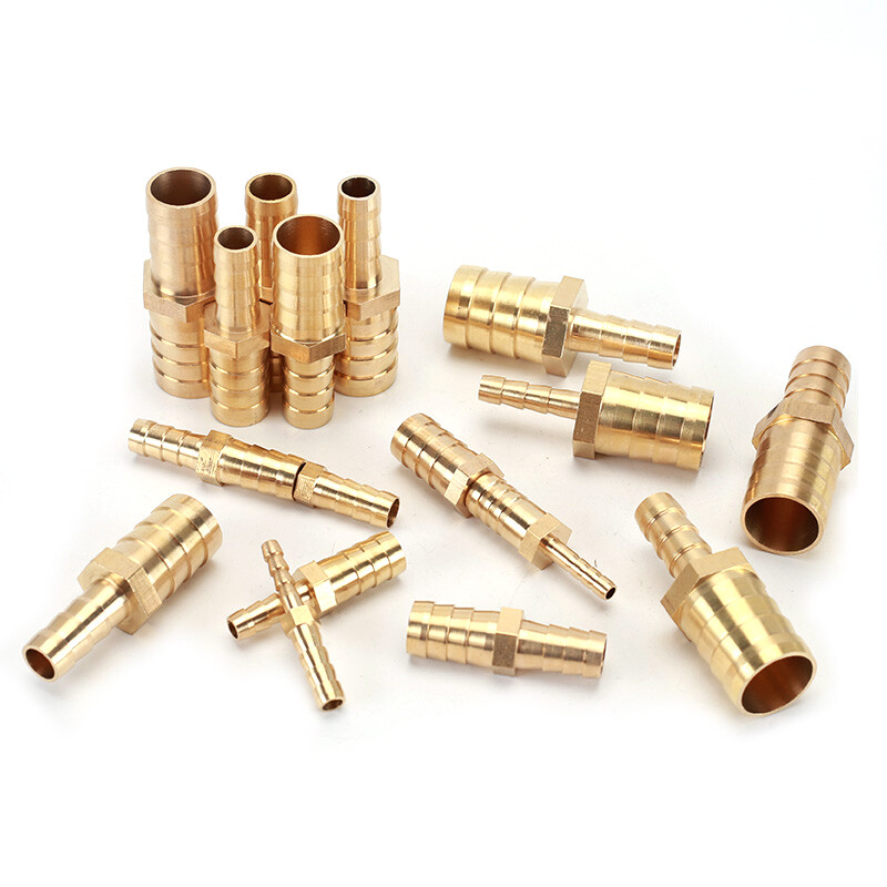 2 Way Straight Hose Barb Connector Brass Barbed Pipe Fitting Reducer Coupler