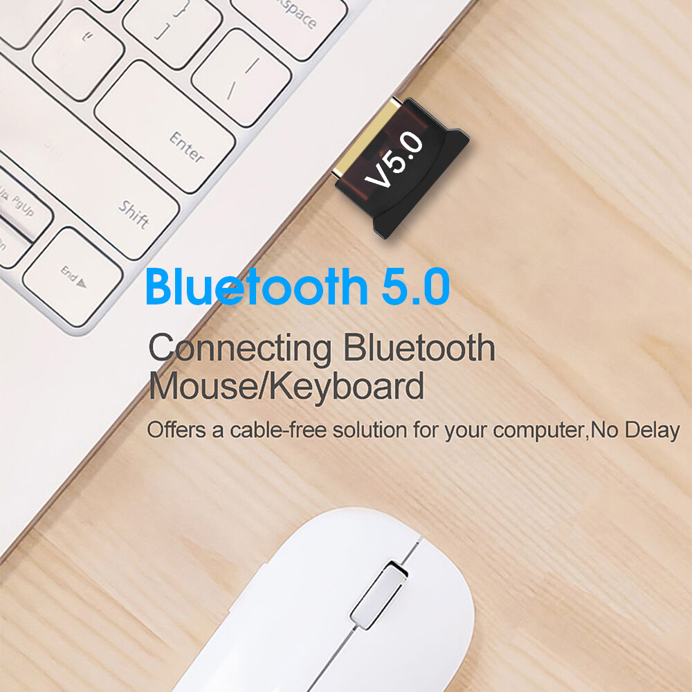 KEBETEME Bộ Chuyển Đổi USB Bluetooth 5.0 Bộ Thu Bluetooth USB Mini Không Dây Cho Máy Tính Xách Tay Chuột...