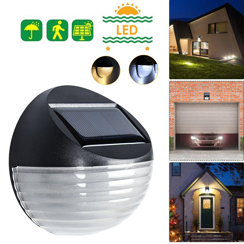 LED Solar Fence Light / Round Warm Lighting Effect Decorative Lamp / Waterproof Solar Garden Light / Door Wall Step Light / Outdoor LED Solar Lamp