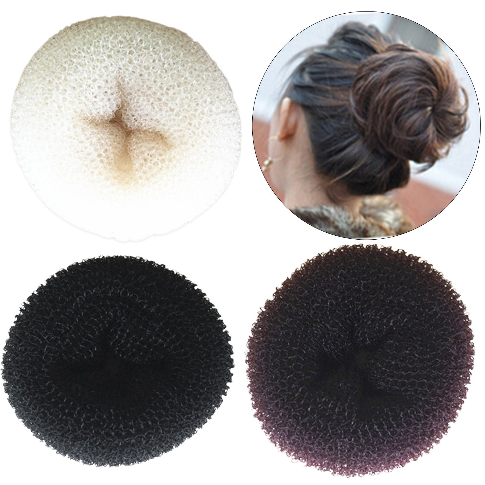 10 Pcs/Set Hair Bun Maker Solid Color Soft Flexible Portable Durable Make Hair Bun Convenient Elastic Easy to Use Hair Rope Hair Accessories