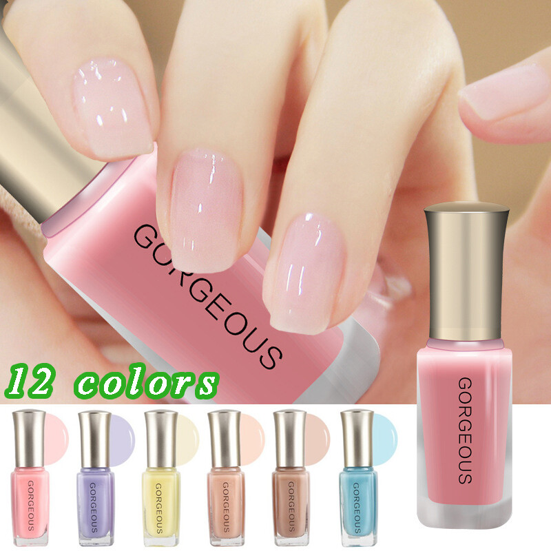 WOOLOVE 10ml Candy Color Nude Nail Polish Nail Art Polish Long Lasting Quick-drying Varnish Lacquer Base Top Coat Primer Gel for Nail Art