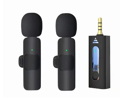 Kebidumei Wireless Microphone 2.4GHz Mini Lavalier Mic Noise Reduction Interview Mic For Type C Smartphone Recording Outdoor Live Broadcast