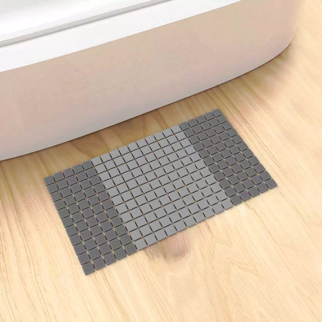 Uareliffe THẢM PHÒNG TẮM Qualitell Chất Liệu TPE Mềm Chống Trượt Có Giác Hút Thiết Kế Thoát Nước Chân Lưu Trữ Dễ Dàng Cho Gia Đình