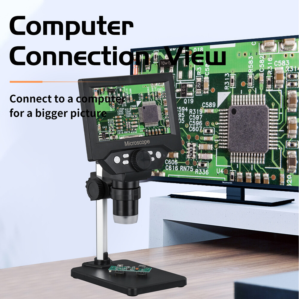 Meterk 5.5-inch màn hình LCD điện tử kính hiển vi 10 Megapixel công nghiệp kính hiển vi kỹ thuật số bảo trì điện tử kính lúp 1000X độ phóng đại 8LED ánh sáng cường độ điều chỉnh hình ảnh video Chế độ phát lại