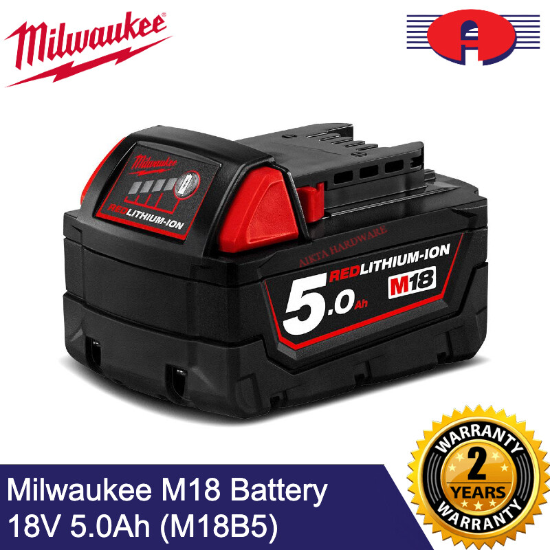 M18 Redlithium Milwaukee M18b5 Battery MILWAUKEE M18 BATTERY 18V