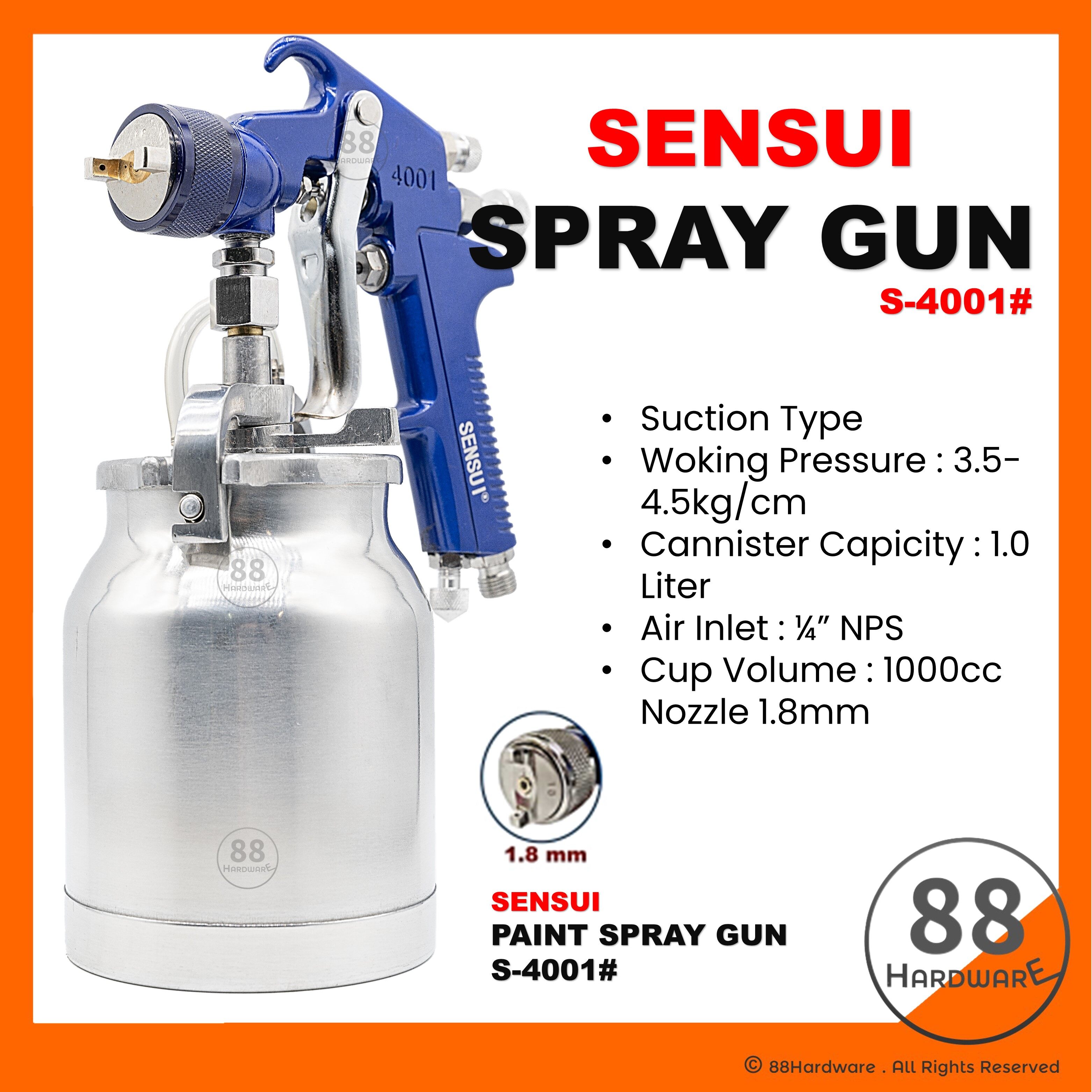 SENSUI S4001 1.8mm heavy duty industrial spray gun cat / gun spray