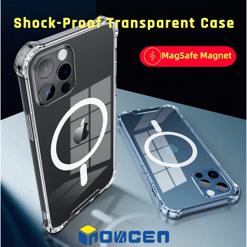 INOVAGEN Clear MagSafe Case For iPhone 12 13 Pro Max Mini Soft Silicone TPU Cover,Shockproof Anti-Yellow Protective Phone Case