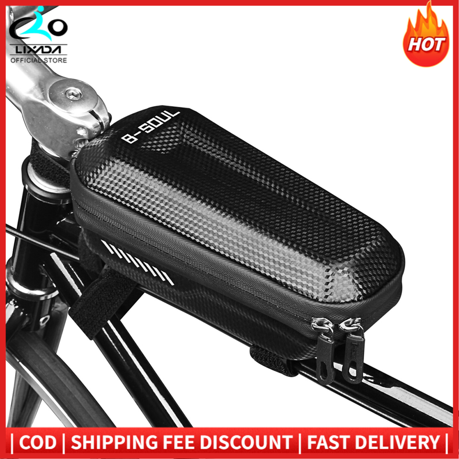 Bicycle Top Tube Bag MTB Road Cycling Rainproof Bike Front Beam Bag Bicycle Frame Bag Pouch LIXADA