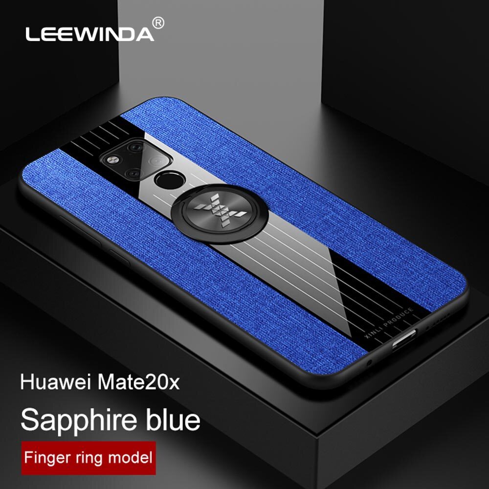 LEEWINDA For Huawei Mate 20X Case, For Huawei Mate 20X 5G Phone Case, Leather Armor Cases Ring bracket Cover shell