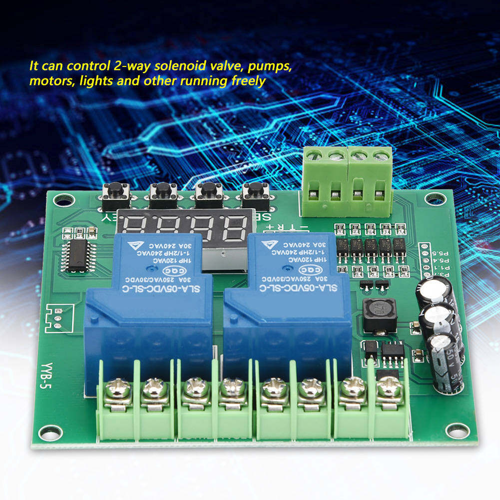 YYB-5 12v 24v Motor Forward Motor Controller / Reverse Control Board Two Relay Delay Timing Cycle Module