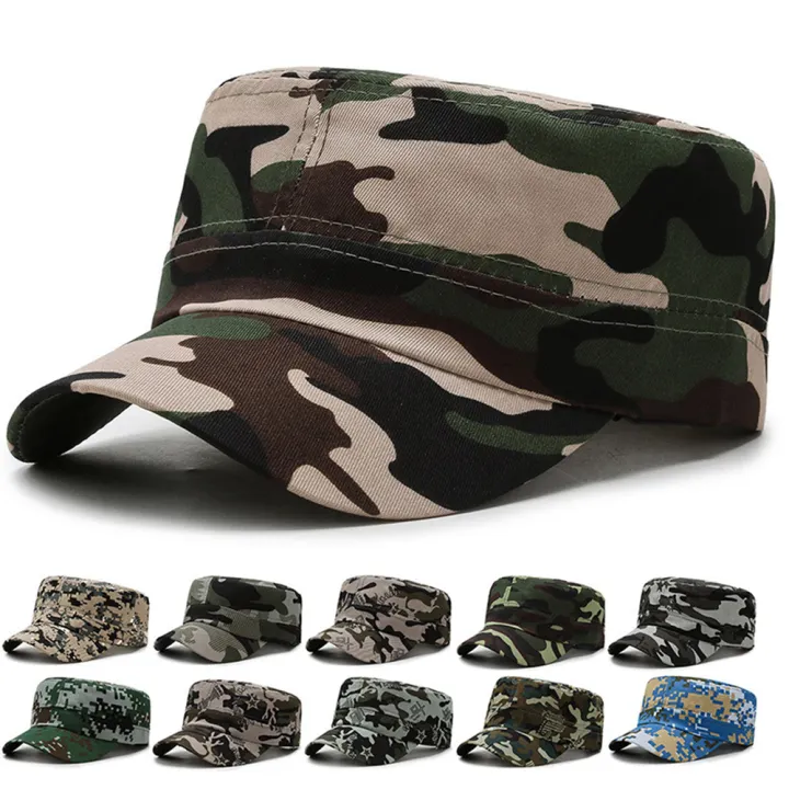 Mens Womens Camouflage Army Hat Camo Military Cadet Combat Fishing Baseball Cap