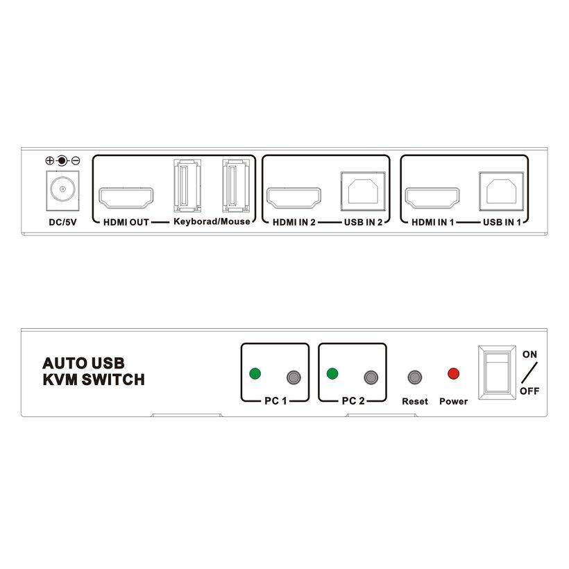 [Khuyến mại] T-KV302A 3 Ổ Cắm Loại 3D Ultra HD 4 K HDMI KVM 2x1 Switcher