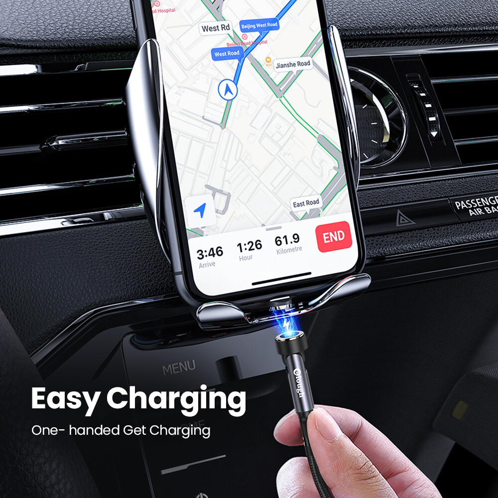 Elough Cáp Từ Tính Xoay 540 3A, Cáp Micro USB, Thích Hợp Cho Điện Thoại Di Động IOS Cáp Sạc Điện Thoại Di Động Nam Châm Sạc Nhanh Android