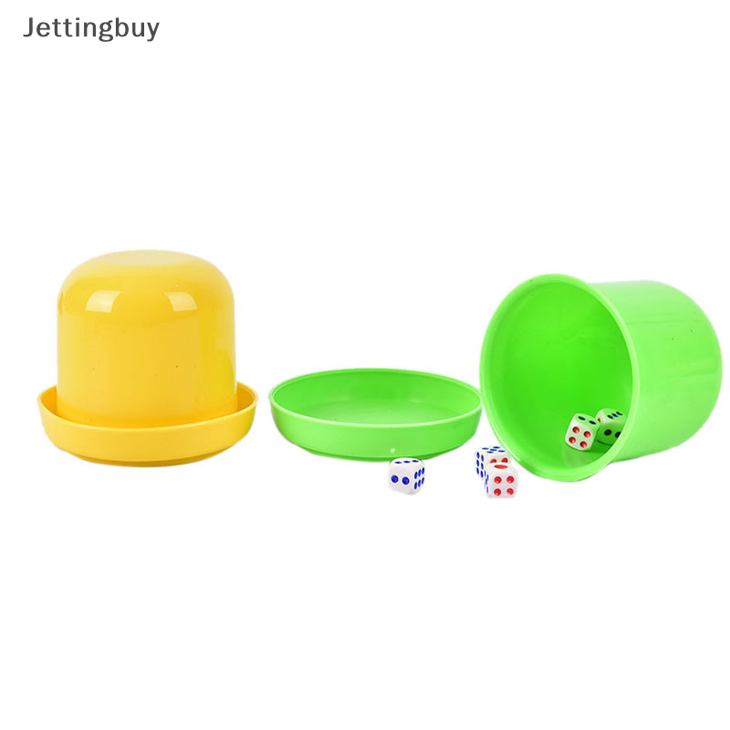【Jettingbuy】 Flash Sale Polyhedral Dice Cup Drinking Board Game Gambling Dice Box With 5pcs Dices