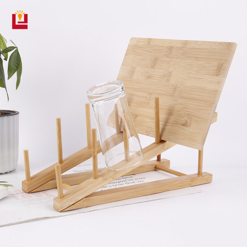 Bamboo storage cups and dishes rac kitchen dishes and dishes drying rac