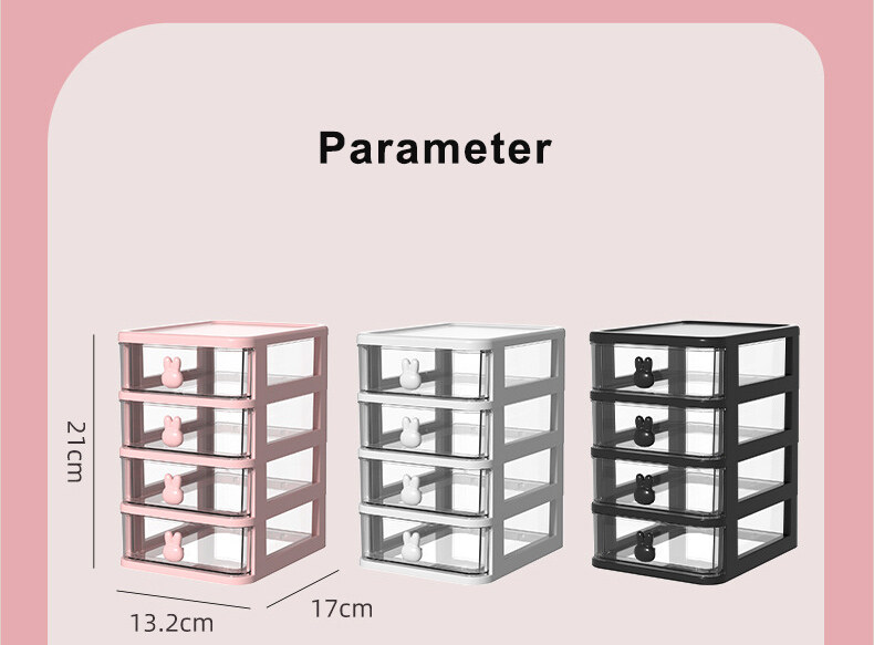 HANGDIAN ATủ Nhựa Nhiều Tầng mini Đựng Mỹ Phẩm / Văn Phòng Phẩm Để Bàn Tiện Lợi