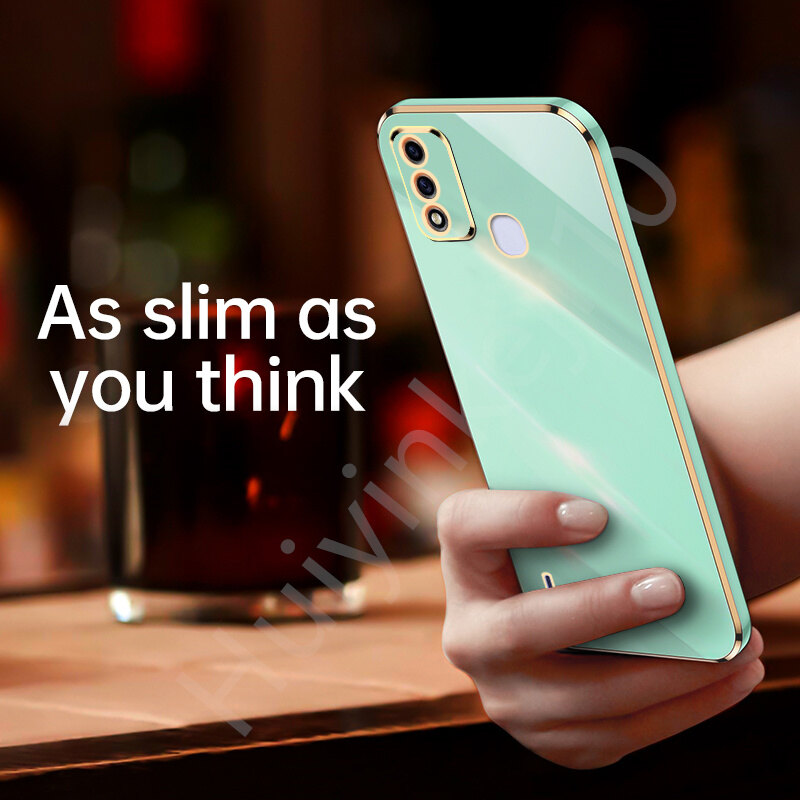ITEL A48 straight edge electroplating square soft plastic shell color shell mobile phone case