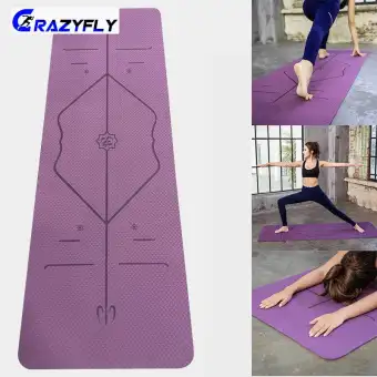Crazyfly Rubber Comfortable Yoga Pad Non Slip Exercise Mat With