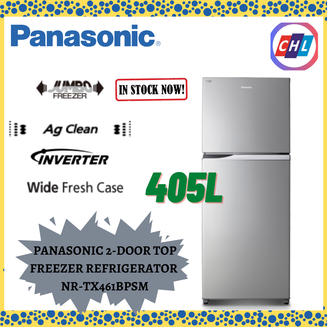 Panasonic (Authorised Dealer+Send By Lorry) 405L 2Door Top Freezer Refrigerator NR-TX461BPSM