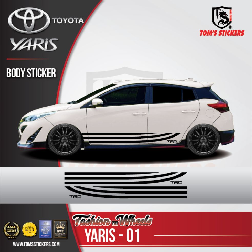 Yps Car Sticker 👍👍 TOYOTA YARIS CAR BODY STICKERS SET YARIS - 01 | Lazada