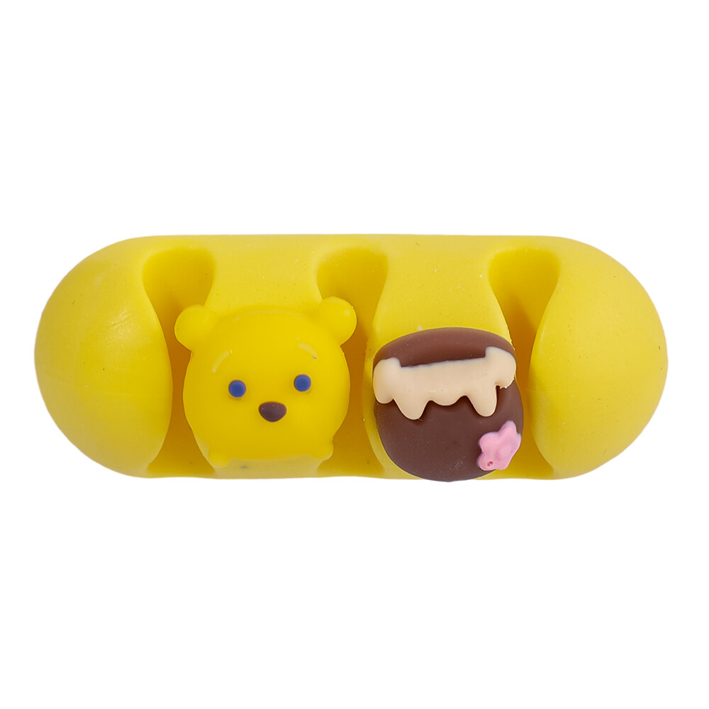 Cartoon Desktop Data Cable Manager Silicone Buckle Self-adhesive Wire Fixer Charging Cable Clip Buckle Winder Hub