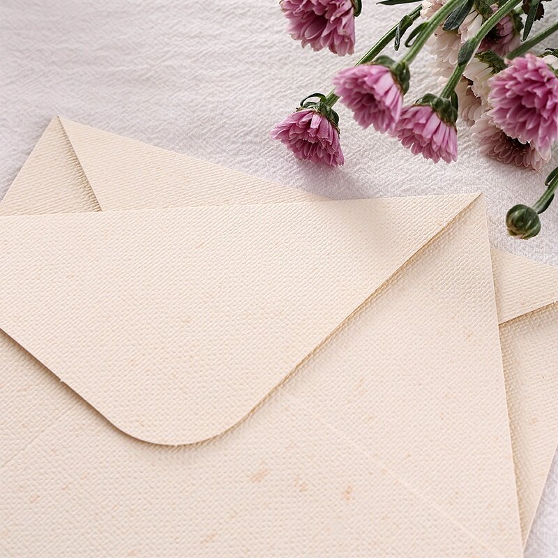 5 pcs Linen kết cấu phong bì đơn giản phong bì Retro thiết lập