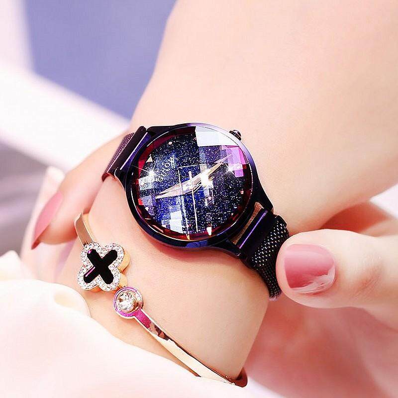 Guou Tren Baru Ins Eropa Kuno Magnet Merah Fashion Individu Jam Tangan