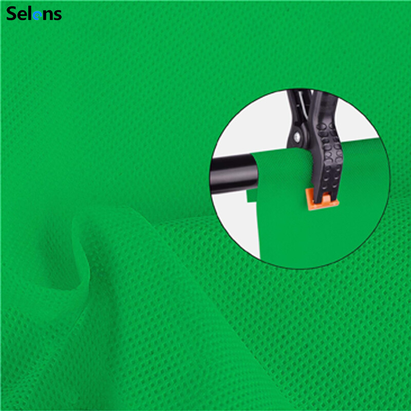 Selens Solid Color Green Screen Backdrop Polyester Background with 2 x Backdrop Clamps for Photoshoot Studio Video and Televison