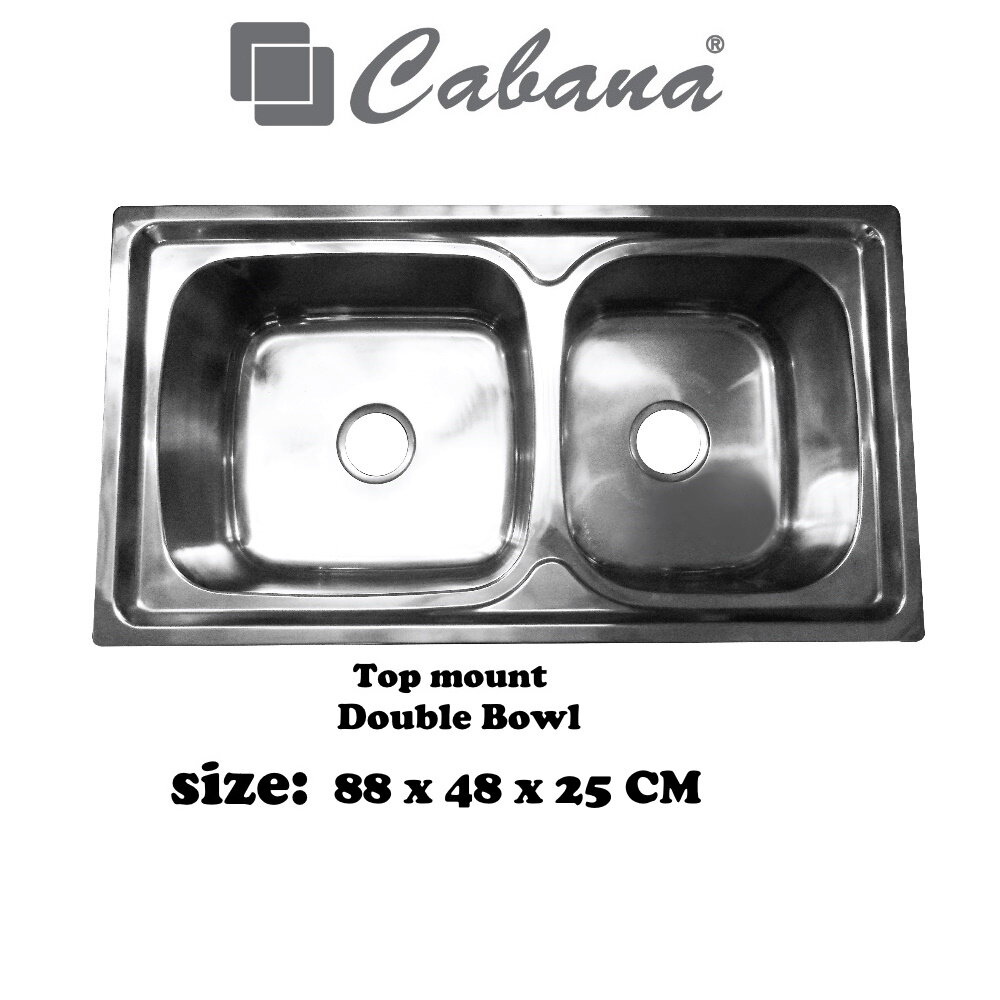 Cabana CKS317 Double Bowl Stainless Steel Top mount Kitchen Sink Home