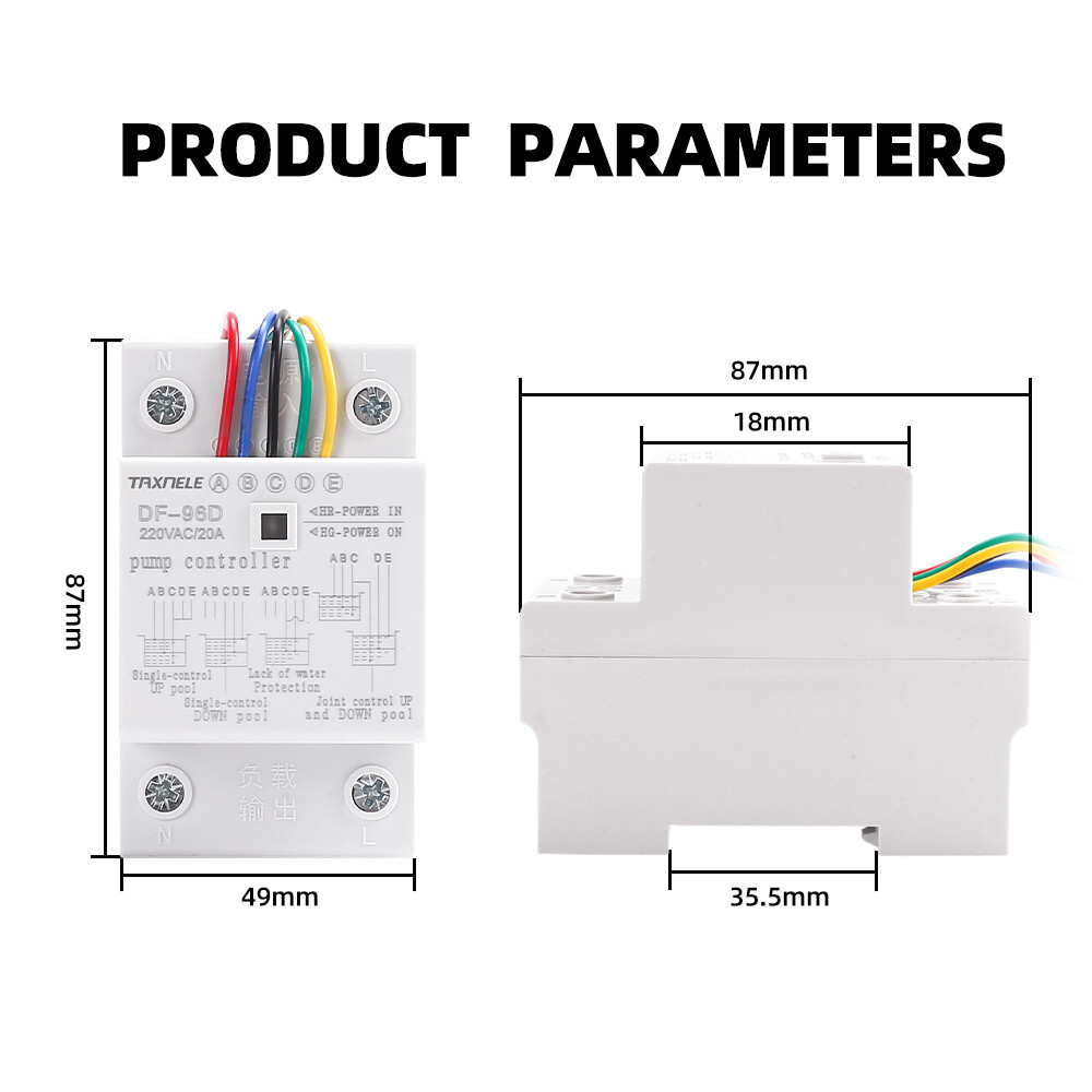 DF-96DK Automatic Water Level Controller Switch 20A 220V Water tank Liquid Level Detection Sensor Water Pump Controller